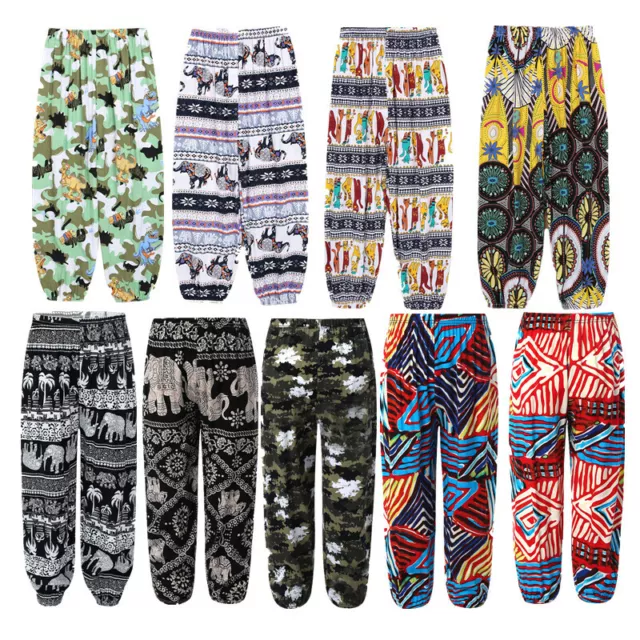 Kids Girls Boys Harem Pants Bloomers Boho Pattern Print Lounge Athletic Trousers