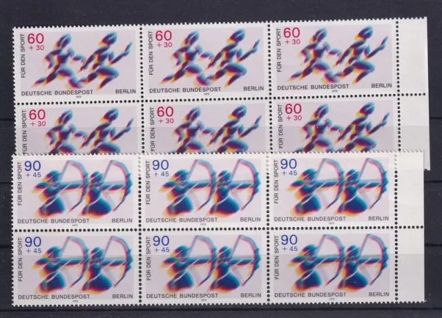Berlin 1979 Sport MiNr. 596 - 597 Bogenschiessen Sechserblock  postfrisch **