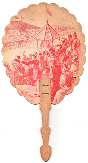 c1890 Puzzle Hand Ad Fan for Pillsbury: Stoves , Furniture, etc. Derry Depot, NH