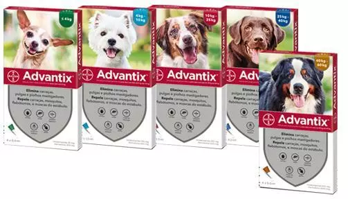 ADVANTIX¹chien dog 1-60 kg protection externe parasite flea boite 4 pipettes