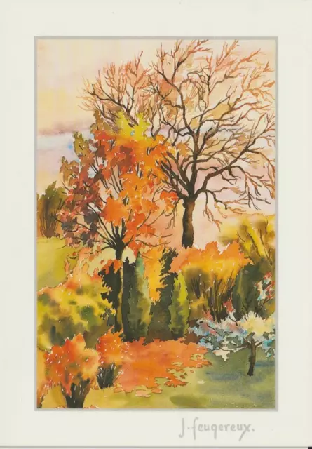 CP Aquarelle de Jean Feugereux "Automne" - MG Editions