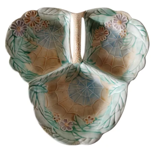 Vintage Avon Ware Art Nouveau Divider Plate / Dish - Floral / Web Pattern