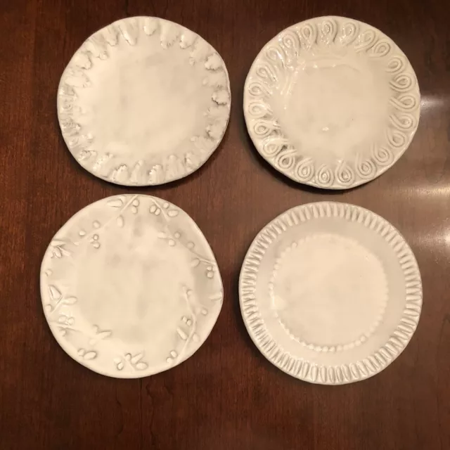 Vietri Incanto White Canapé Dessert Plates Set Of 4