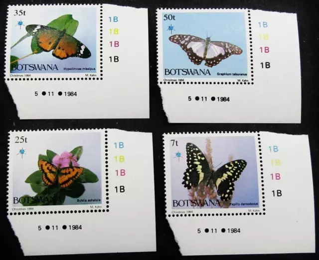 T740 - Botswana 1984 Stamp Butterflies/M0Ths With Tabs Sc355-358 Mnh