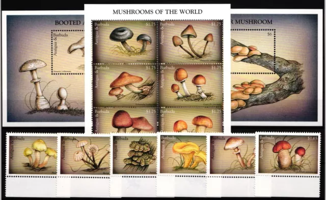 Antique Barbuda 2551-2556, Klb. 2557-2562, Block 372-373 Mint Mushrooms #JA180