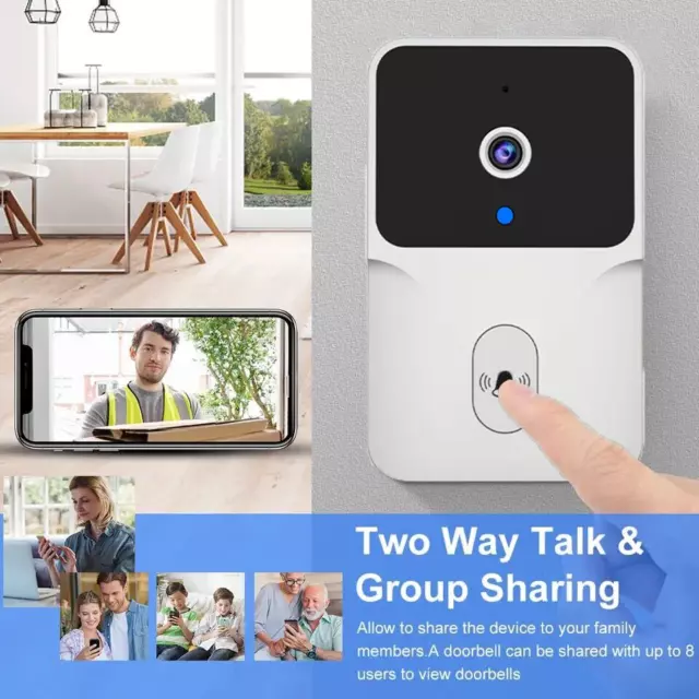 Tuya Video Doorbell Wireless HD Camera PIR Motion Detection IR Alarm Security