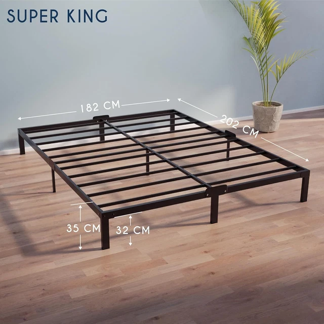 SUPER KING BED Frames Metal 180x200 with Storage 35cm Sturdy and 20min