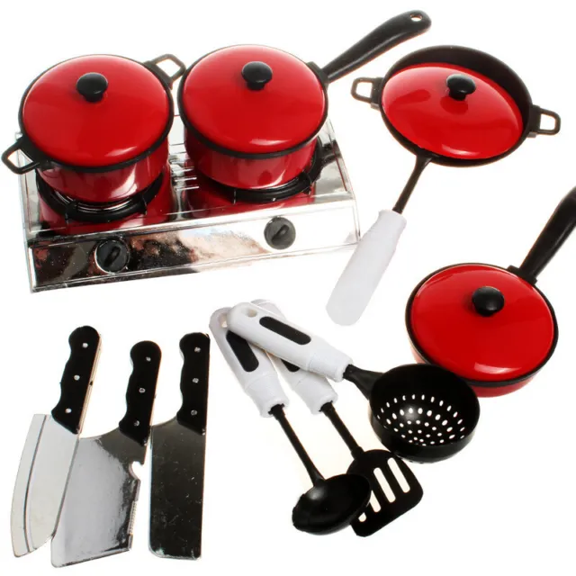 Kids Play Kitchen Cooking Utensils Pots Pan Set Toy Children Role Play Toys V