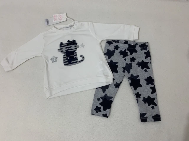 Tutina Completo Neonata Bimba Bambina Maniche Lunghe Mignolo Dodipetto 2 Pezzi