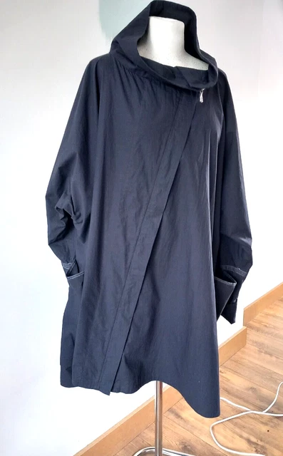 Elemente Clemente by Oska Blue Zipped 100% Cotton Lagenlook Light Jacket Size 3