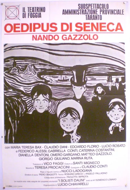Nando Gazzolo – Original Theater Poster -  Oeidipus Di Seneca – Affiche - C 1970
