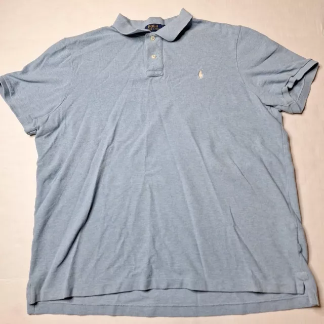 Ralph Lauren Polo Shirt Men XL Blue Short Sleeve Custom Fit Pony Logo Golf