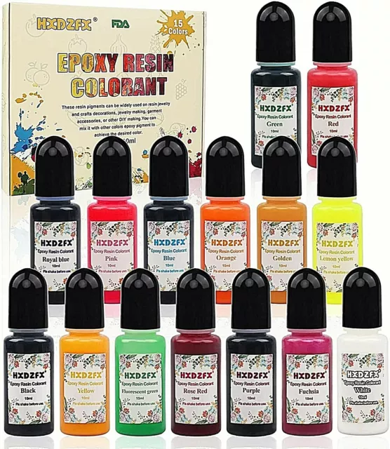 Colorant Resine Epoxy - 16 Couleurs Pigment de Resine Epoxy Liquide -  Colorant Resin Epoxy Concentré pour Coloration Résine, Fabrication Bijoux,  Peinture, Artisanat, Loisirs Créatifs (10ml) : : Cuisine et Maison