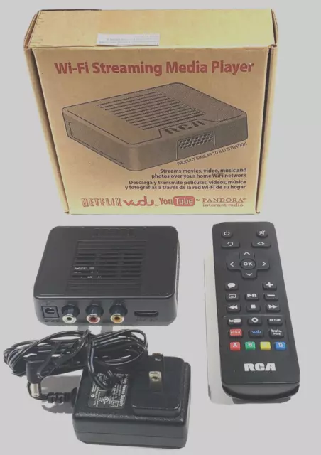 RCA DSB872WR WiFi Streaming Media Player w/1080p HDMI output -w/remote - Tested