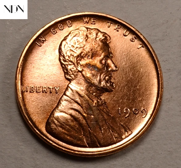 1909 VDB Lincoln Wheat Penny Cent - Gem BU+++ (red) - Better Date! #W512