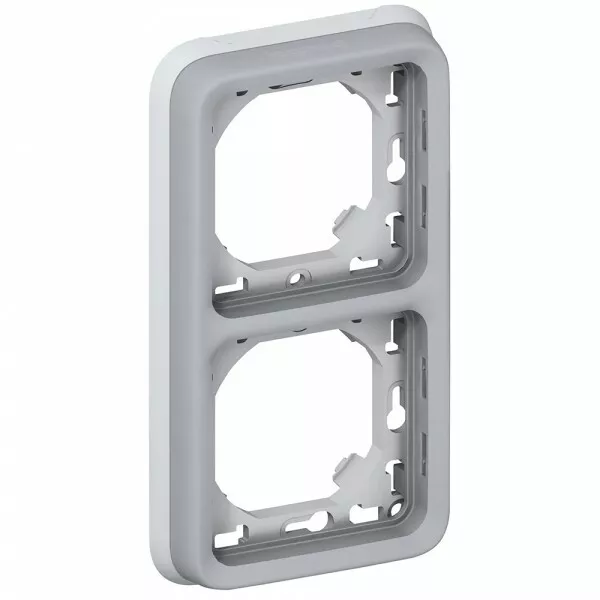 Legrand 69685 - Cadre double PLEXO GRIS ENCASTRE pour prise, interrupteur …