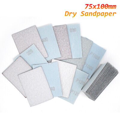 White Dry Sandpaper Sanding Sheet 75x100mm Grit 80-1000 Flocking Polishing Paper