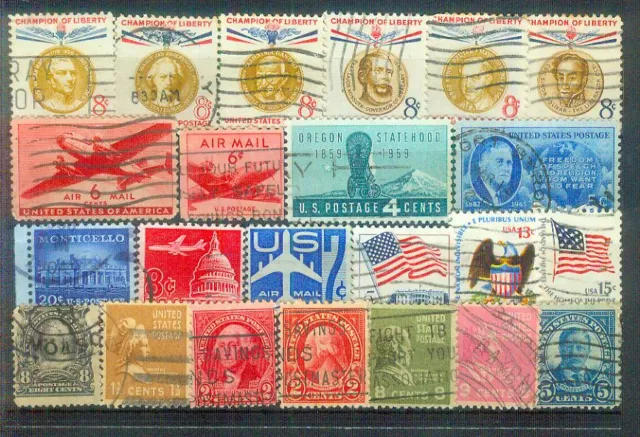 Lot ältere Briefmarken aus den USA, gestempelt