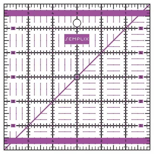 Semplix Patchwork-Quiltlineal inch (6" x 6" / 2,5 mm dick / lila) 1a Qualität