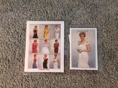 Princess Diana Plate Block Stamp Sheet Lot (2) with coa
