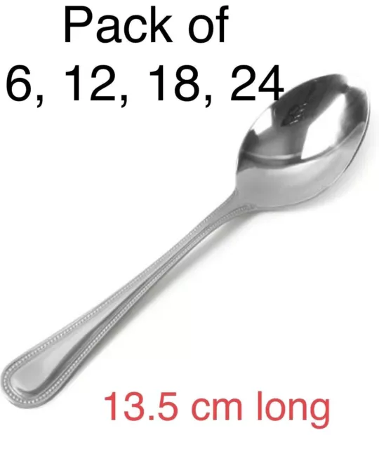 6 / 12 /24 Stainless Steel Tea Spoons Ice Cream Premium Quality 13.5cm Long UK