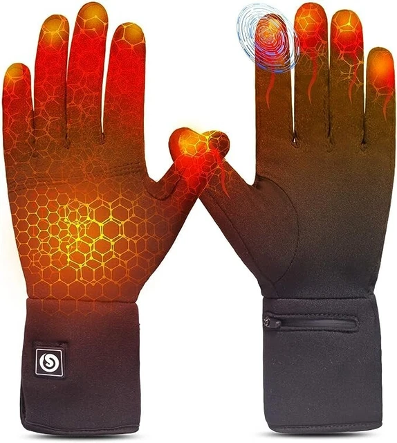 Sun Will Gants Chauffants Électriques, Gants Hiver avec Batterie 7,4V