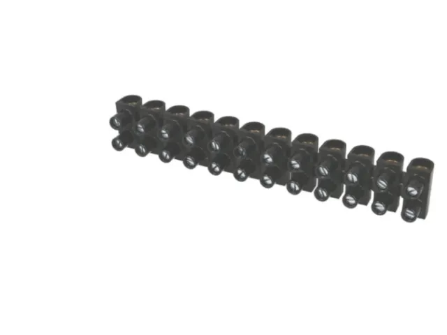 Barrette de connexion "domino" 12 entrées 6mm² noire 10
