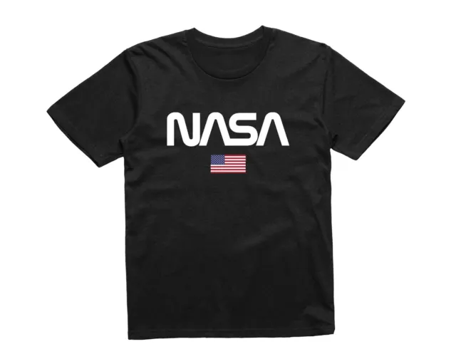 Nasa Logo US Flag Kids T-Shirt Space Agency American Houston Texas Shuttle