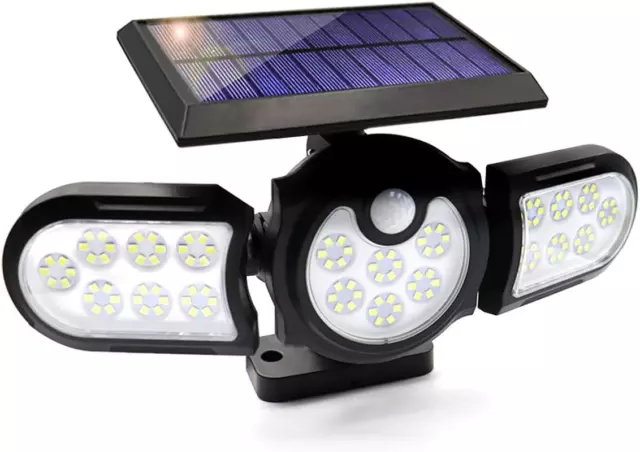 Lampe Solaire Extérieur Avec Détecteur De Mouvement 120LED Projecteur Lumière So