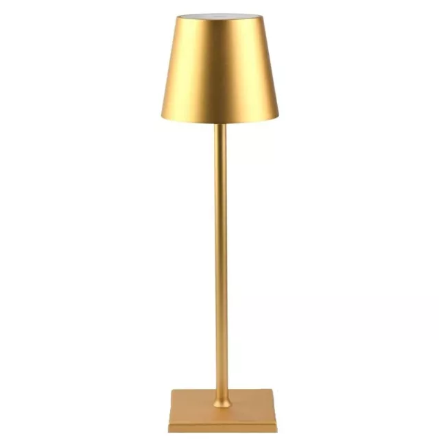 Lampada Da Tavolo Touch Led Ricaricabile Bar Hotel Ristorante Oro 38Cm