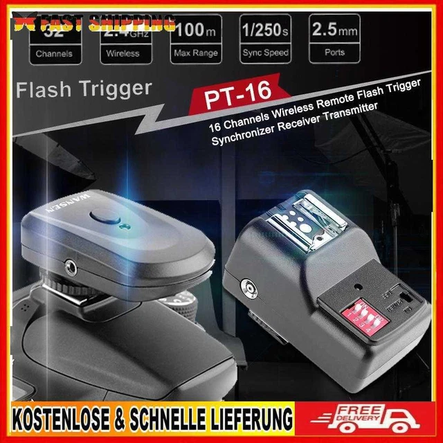 Remoto Speedlite Flash Disparador Obturador Sincronizador Receptor Transmisor
