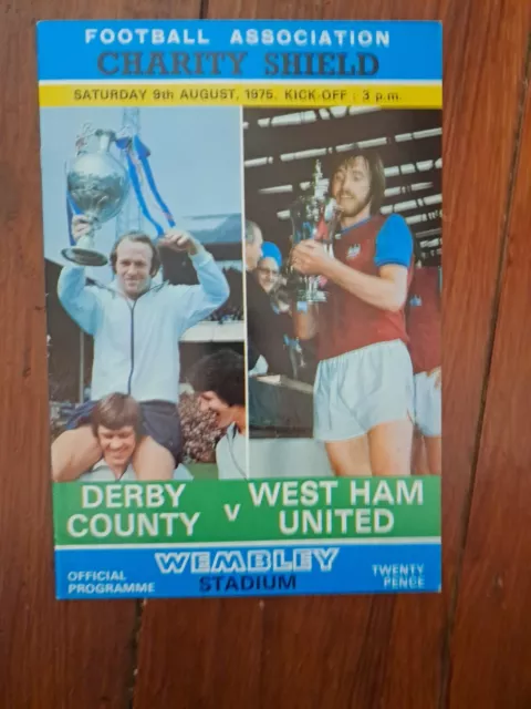 Derby County V West Ham Utd 1975 Charity Shield