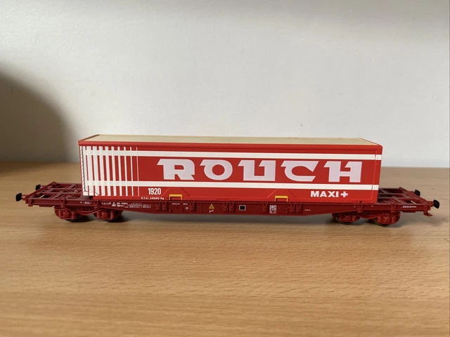 JOUEF 666700 Ho Train Wagon plat SNCF porte container Multifret « Rouch »
