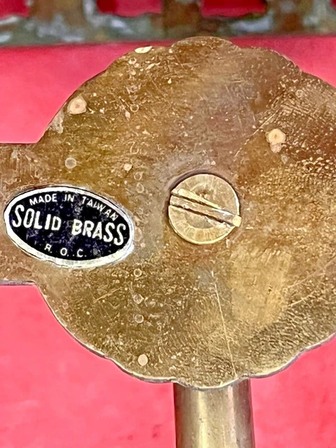 Vintage Bathroom Brass Soap Dish & Cup Holder Wall Mount W/Patina 3