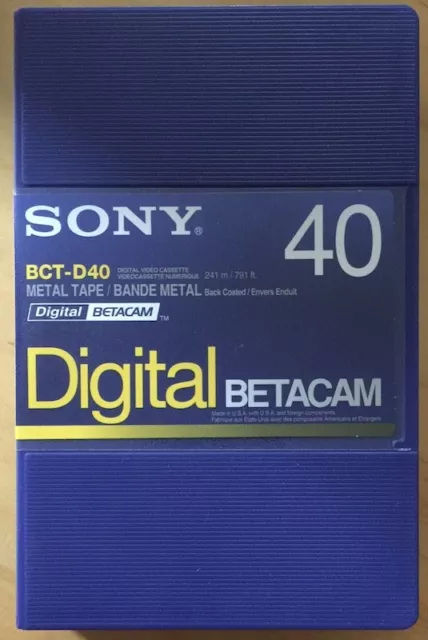 Sony Digital Betacam Tape Bct-D40 Looks New With Label Sheet