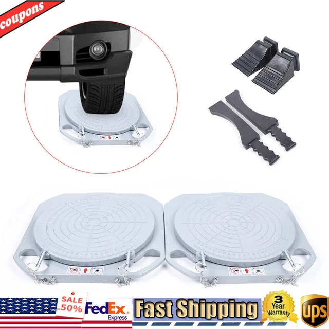 1 Pair 5 Ton Wheel Alignment Turn Plates Car Truck Front End Wheel Tool Durable