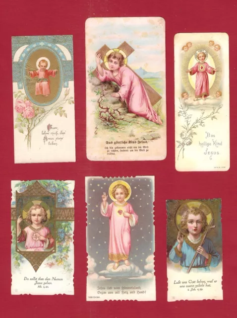 6 Andachtsbilder holy cards Göttliches Kind Jesu