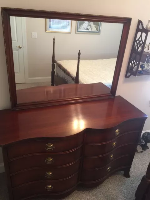 Drexel 1950’s Mahogany New Travis Court Dresser with Mirror