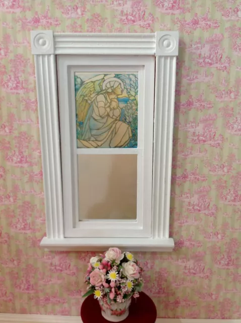 Angel Motif  Dollhouse Miniature Victorian Style Stained Glass Window film
