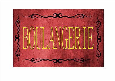 Vintage BOULANGERIE Signe Rétro Style CUISINE Français ENSEIGNE DE BOUTIQUE
