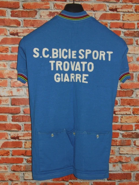 Maillot Cyclisme Vintage Eroica - 80% Laine Brodée - Taille M - Années 70