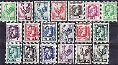 FRANCE YVERT N° 630 - 648 " COQ ET MARIANNE D'ALGER 19 TIMBRES " NEUFS xx TTB.