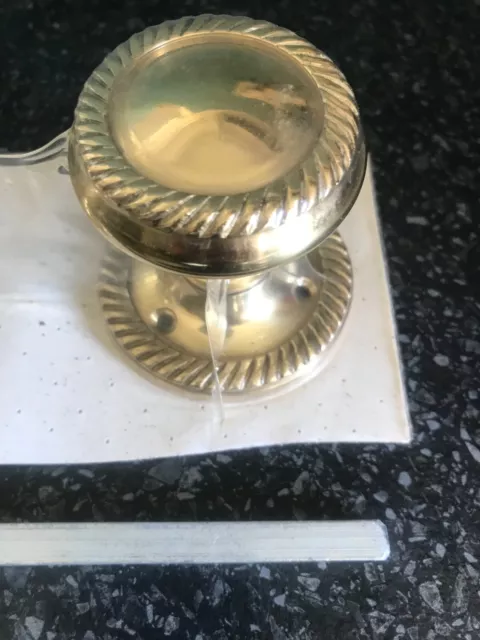 Door Knobs Pair Solid Brass Georgian Roped Edge Mortice Sprung Handles Set 50mm