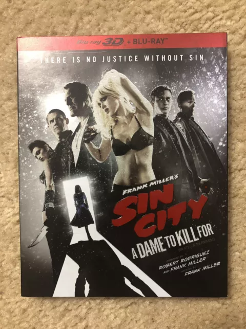 Sin City: A Dame to Kill For 3D (2 Blu-ray Disc Set, 2014) W/Rare Slipcover