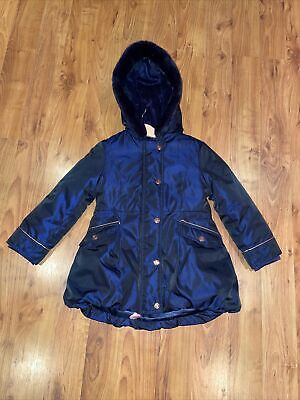 Ted Baker navy blue Bow Winter coat with detatchable hood age 4-5 years BNWOT