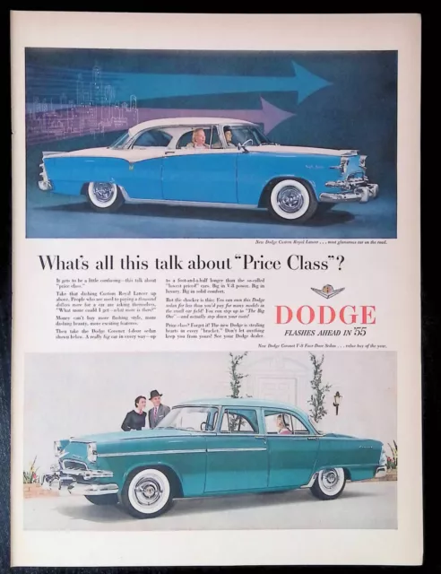 Print Ad 1955 Dodge Custom Royal Lancer Coronet Two Door