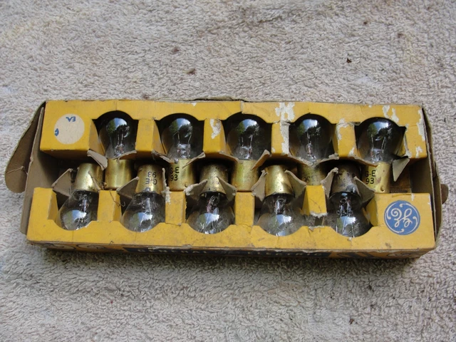 (10) Nos Ge-93 Miniature Lamp Bulbs 13W 12V Ge 93 Aviation Automotive