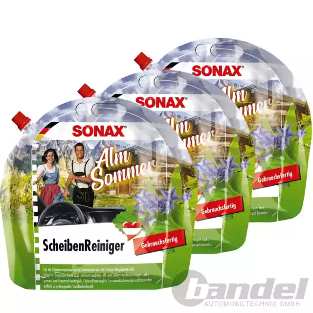 3x 3L Sonax Nettoyeur de Disque Prêt À L'em Ploi Almsommer Nettoyant Sac