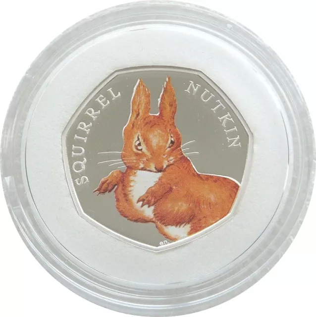 2016 Beatrix Potter Squirrel Nutkin 50p Fifty Pence Silver Proof Coin Box Coa