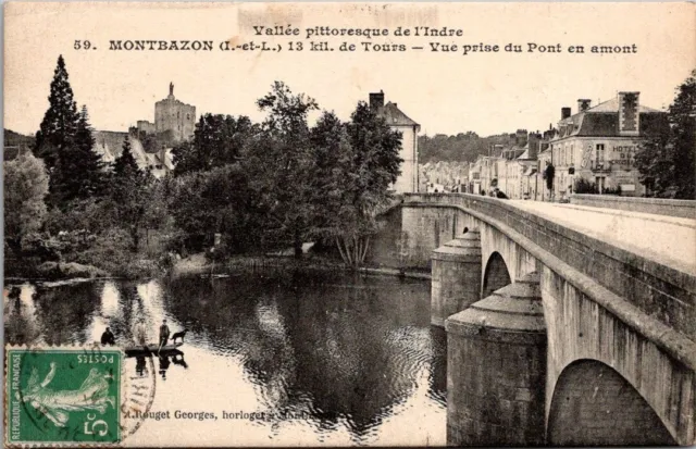 *50903 cpa Montbazon - vue prise du pont en amont